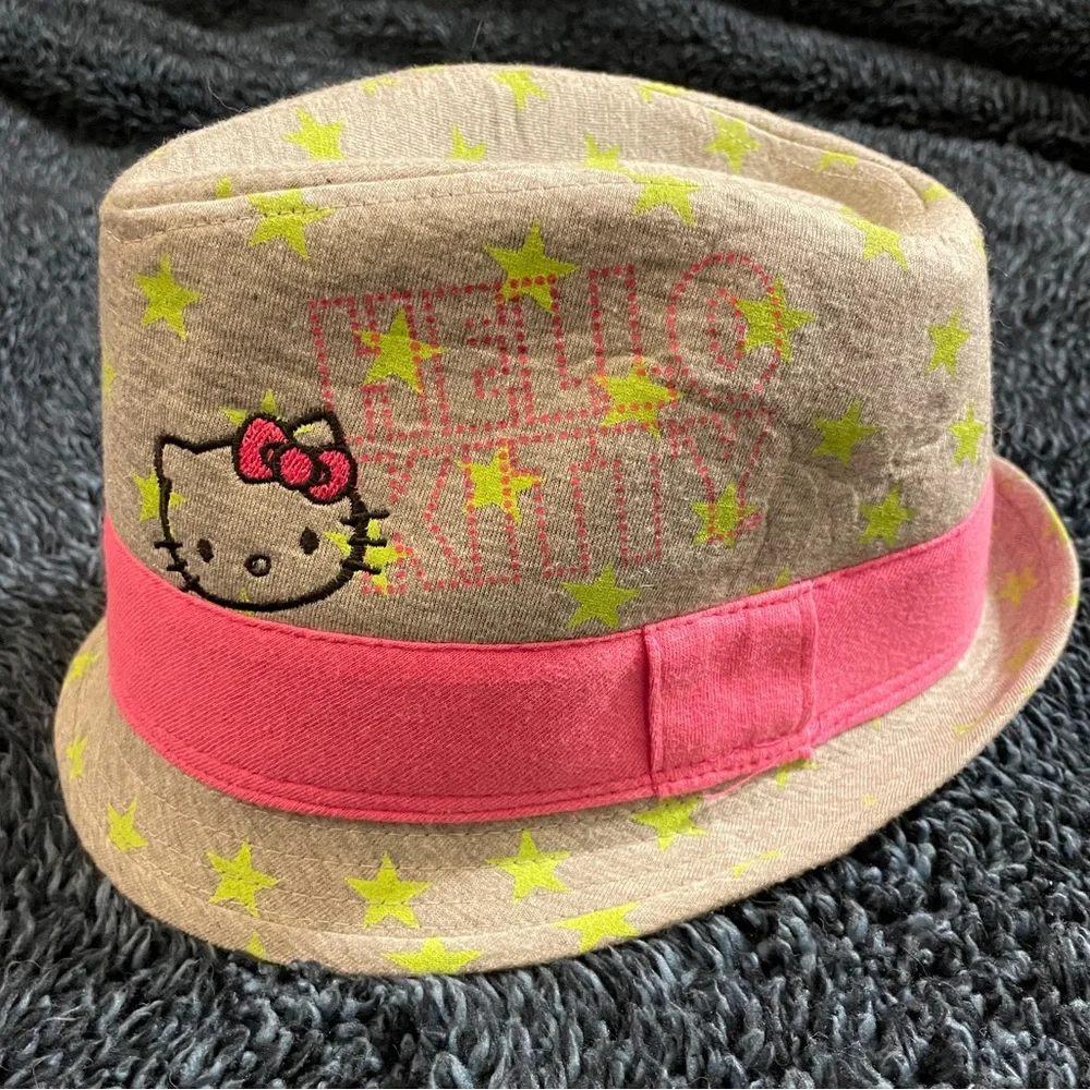 Hello Kitty Star Print Girls Fedora Hat – Kids Size